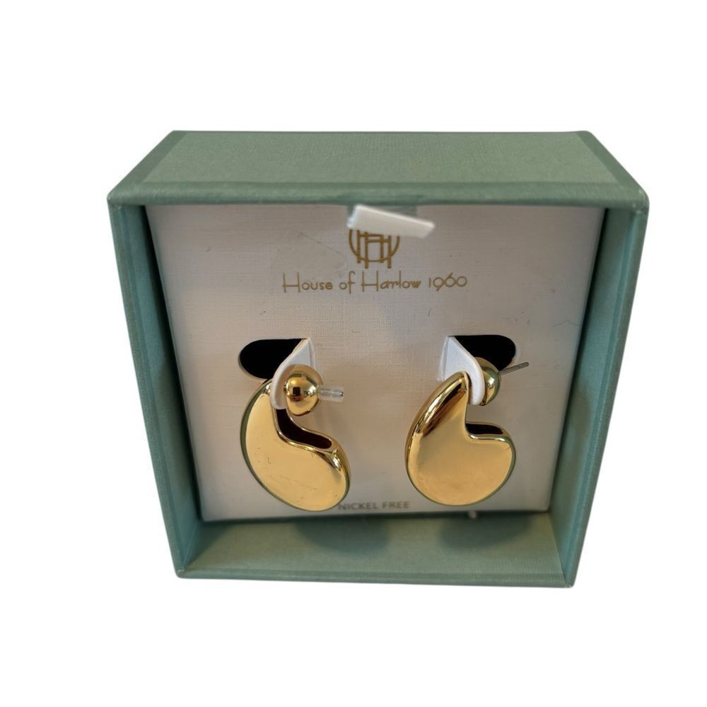 House of Harlow 1960 Stylish & Sophisticated Gold Tone Earrings.